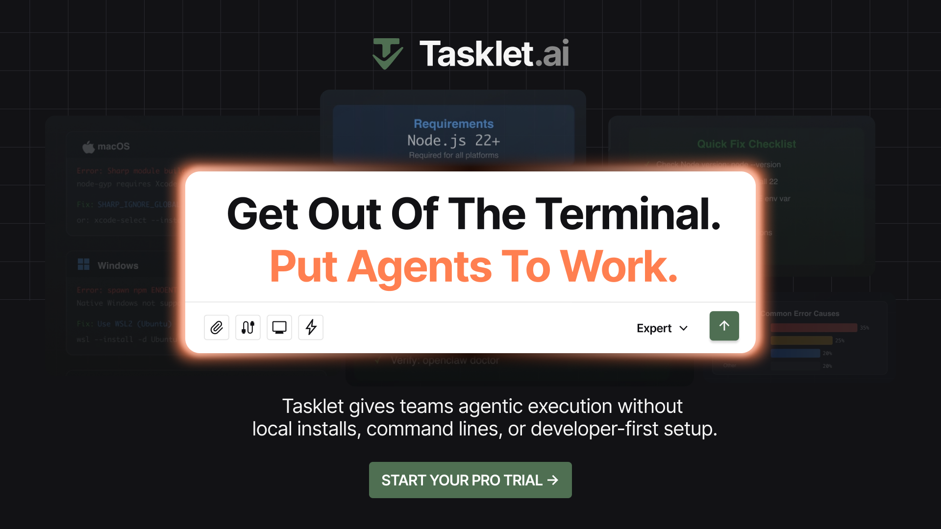 Tasklet runs cloud-based agents from a simple prompt.